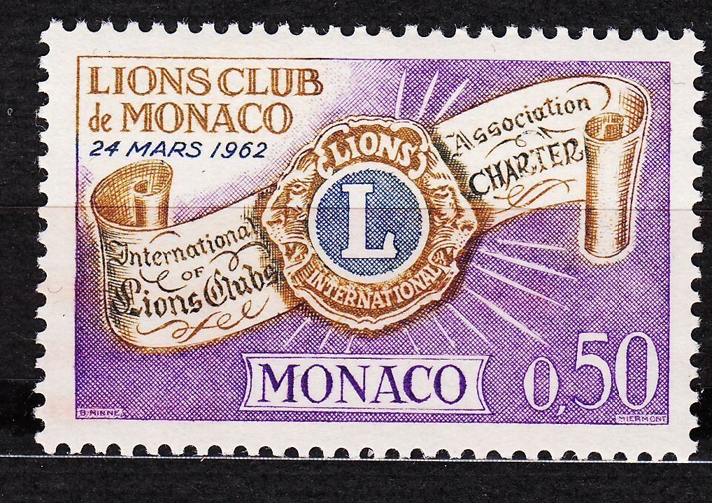 TIMBRE MONACO NEUF N 613 PREMIER ANNIVERSAIRE LIONS CLUB DE MONACO 401525215276