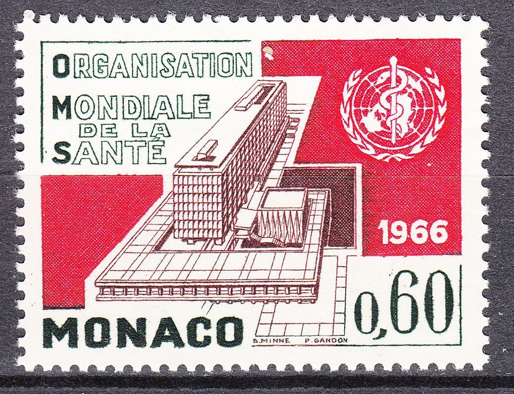 TIMBRE MONACO NEUF N 704 SIEGE ORGANISATION MONDIALE DE LA SANTE GENEVE OMS 123208455066