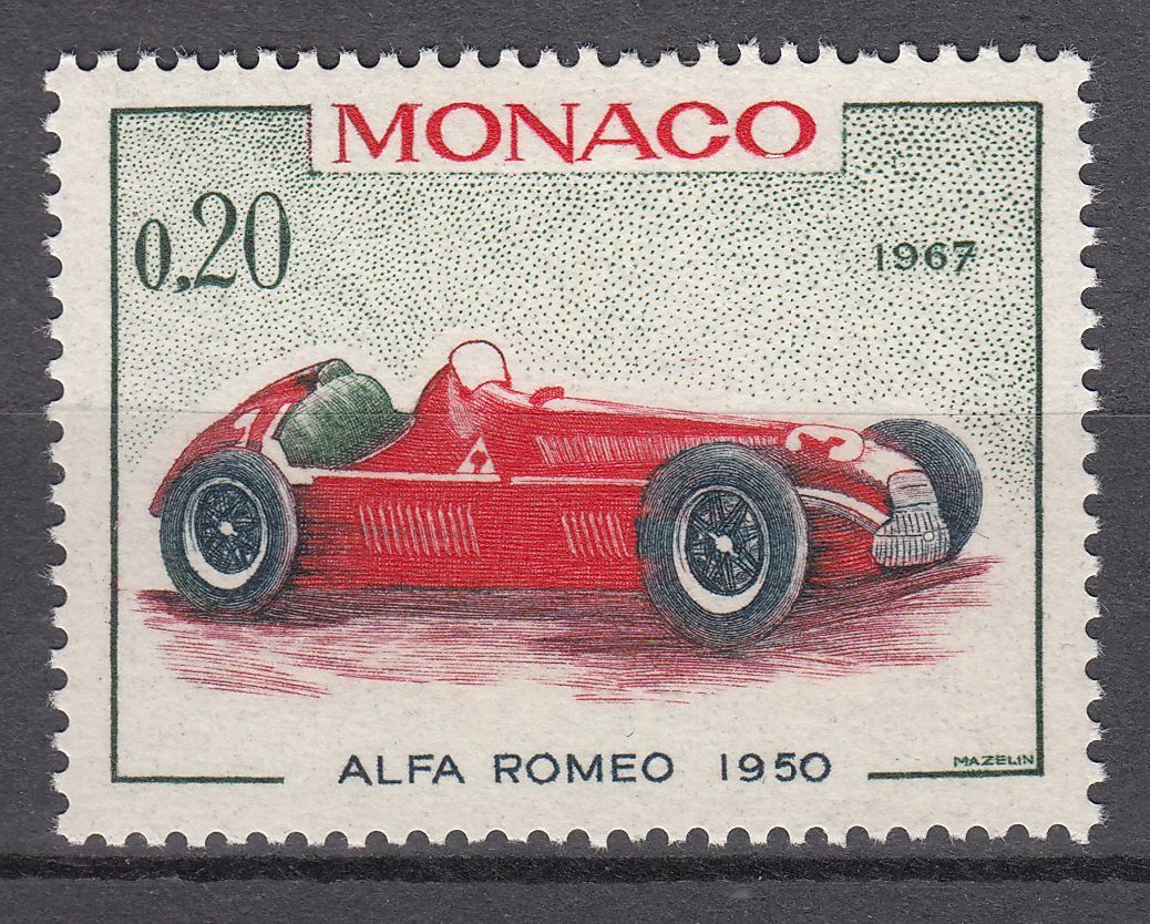 TIMBRE MONACO NEUF N 713 VOITURE DE VAINQUEURS GRAND PRIX ALFA ROMEO 1950 401557216386