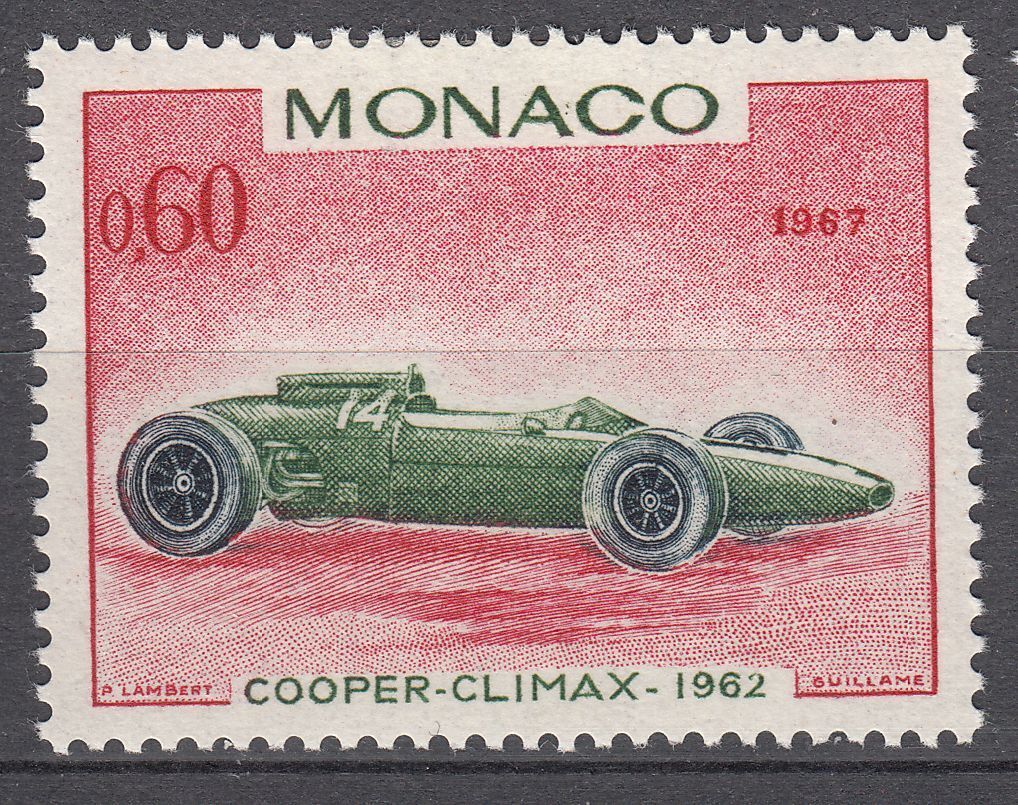 TIMBRE MONACO NEUF N 718 VOITURE DE VAINQUEURS GRAND PRIX COOPER CLIMAX 1962 401558303016