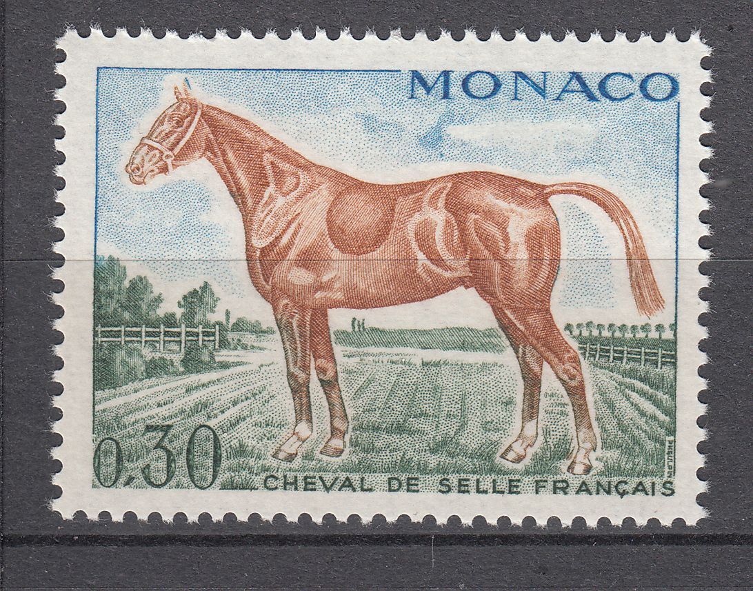 TIMBRE MONACO NEUF N 833 CHEVEAUX DE SANG CHEVAL DE SELLE FRANCAISE 123323297776