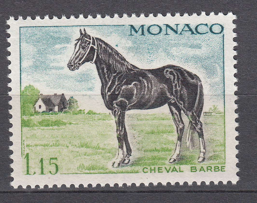 TIMBRE MONACO NEUF N 838 CHEVEAUX DE SANG CHEVAL BARBE 123323313016