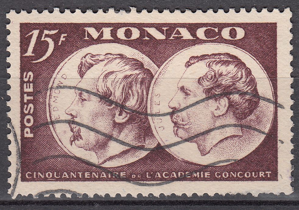 TIMBRE MONACO OBL N 352 EDMOND ET JULES DE GONCOURT 123467932276