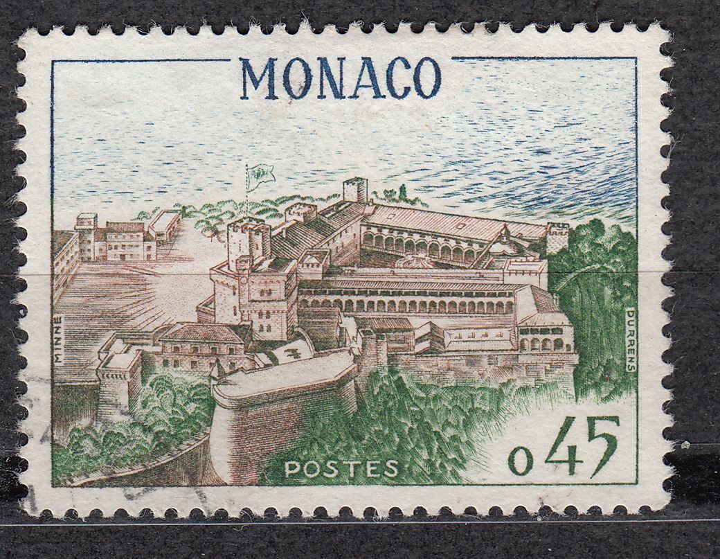 TIMBRE MONACO OBL N 546 VUE AERIENNE DU PALAIS PRINCIER 403472382426