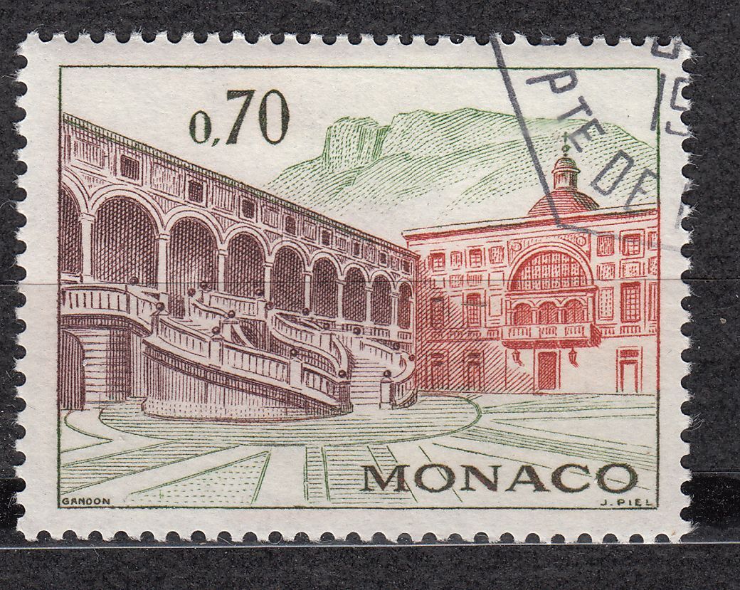 TIMBRE MONACO OBL N 548 A COUR D HONNEUR DU PALAIS PRINCIER 123071007836