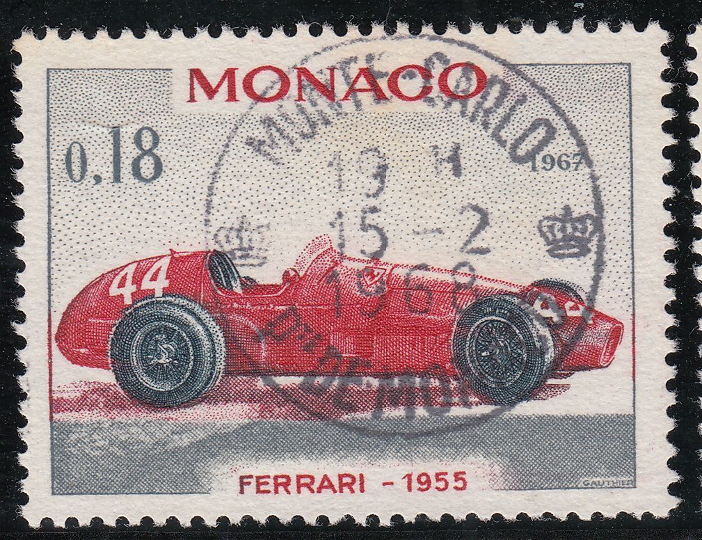 TIMBRE MONACO OBL N 712 VOITURE DE VAINQUEURS GRAND PRIX FERRARI 1955 401557215646