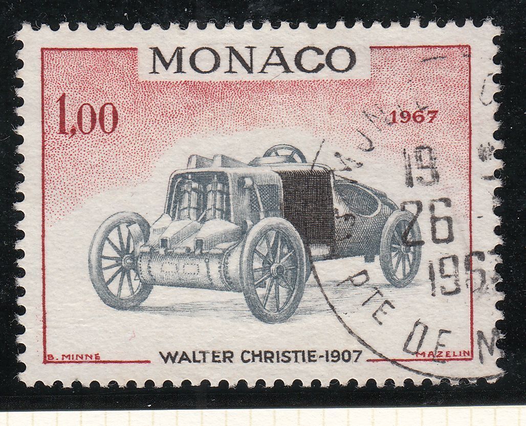 TIMBRE MONACO OBL N 720 VOITURE DE VAINQUEURS GRAND WALTER CHRISTIE 1907 401558305096