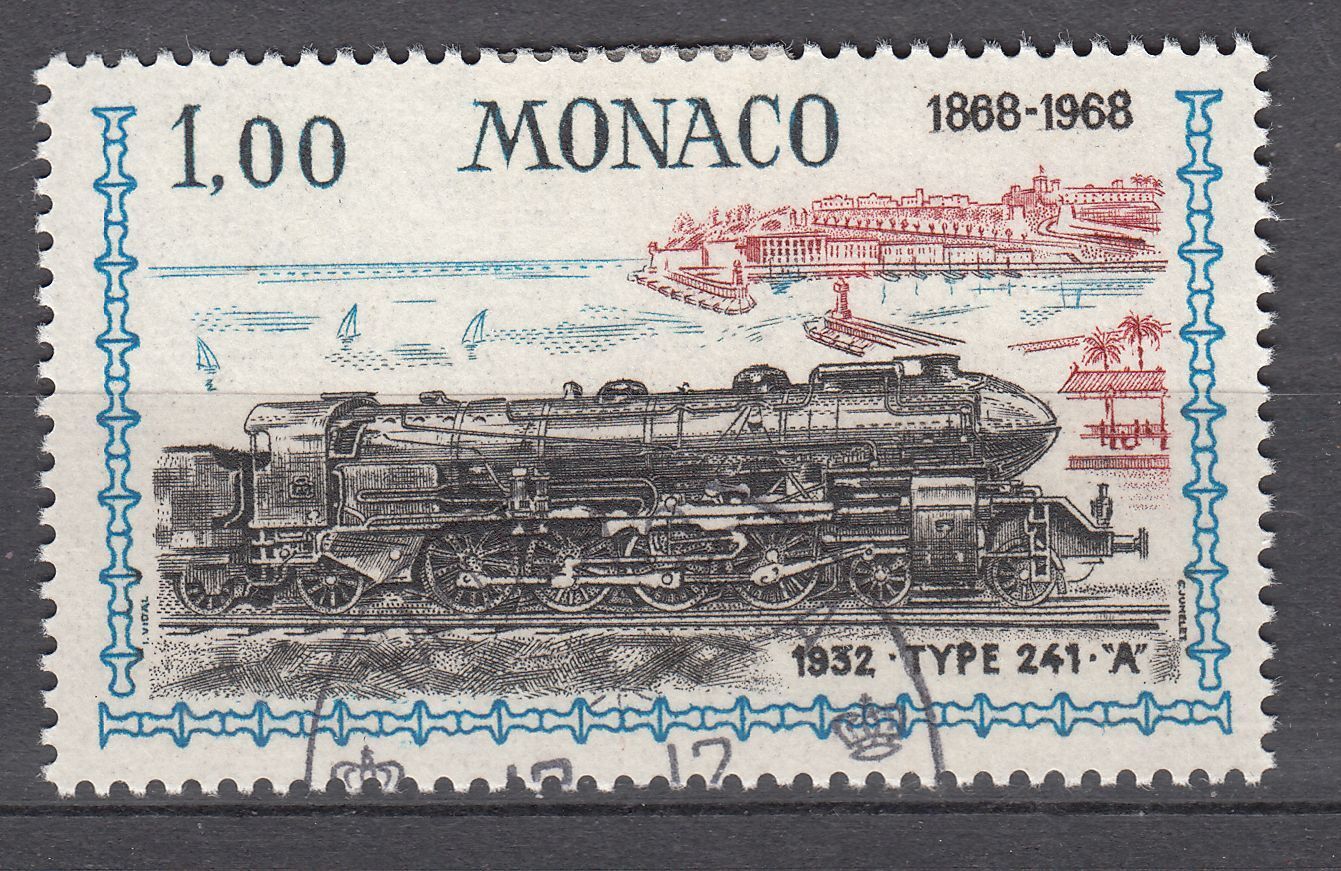 TIMBRE MONACO OBL N 756 LOCOMOTIVES PLM A241 1932 401576092846