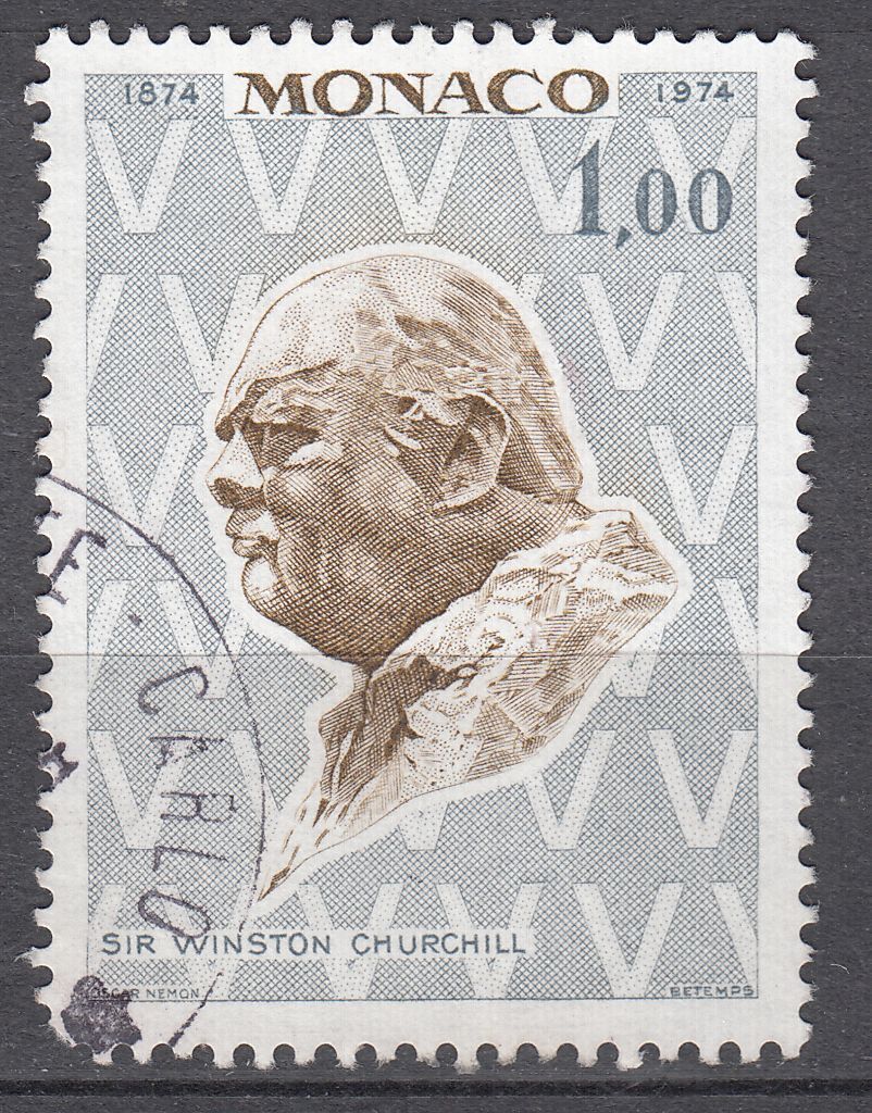 TIMBRE MONACO OBL N 965 SIR WINSTON CHURCHILL PAR OSCAR NEMON 123336033676