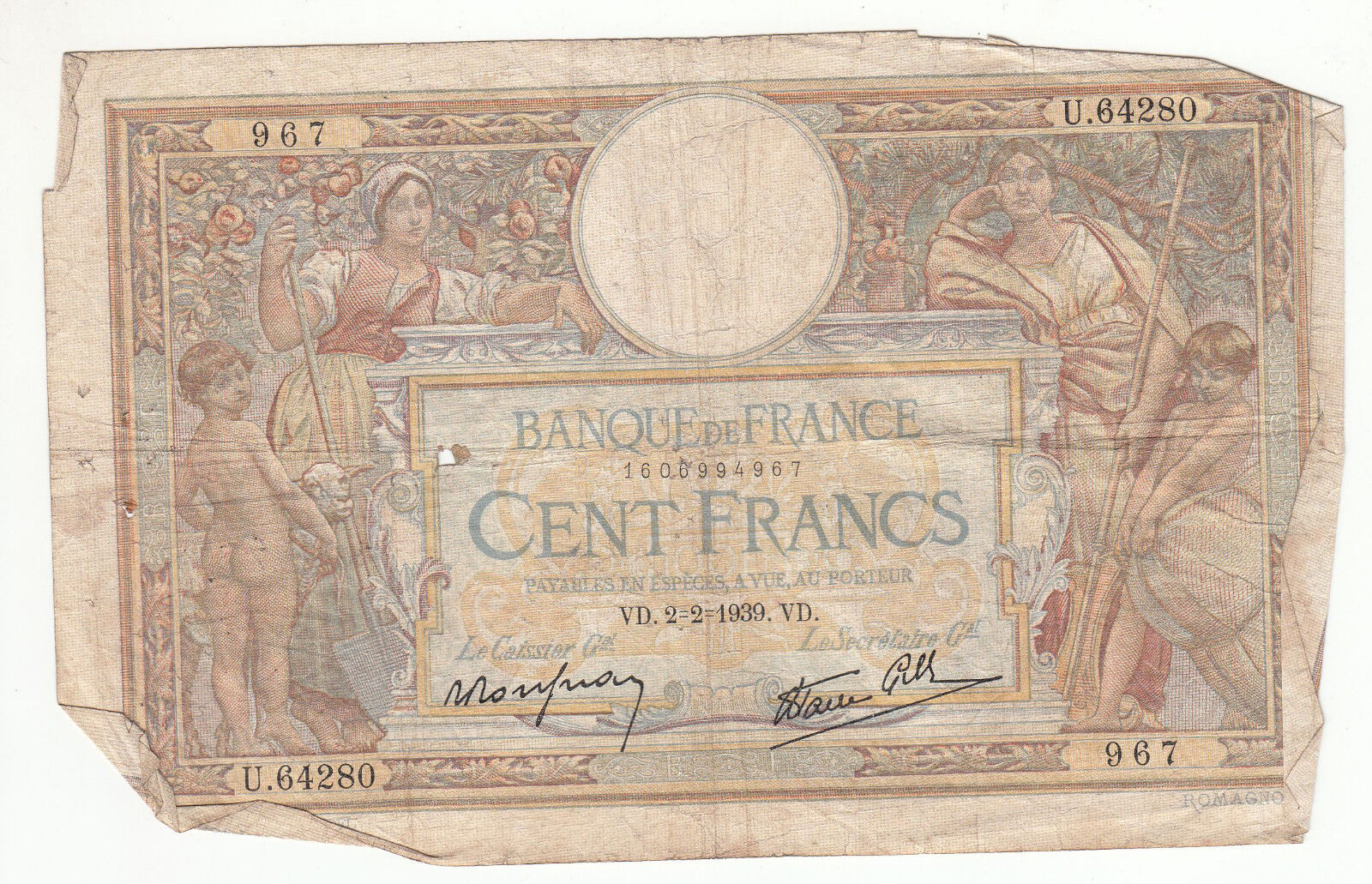 BILLET FRANCE 100 FRANCS MERSON 2 2 1939 VD 122416677947