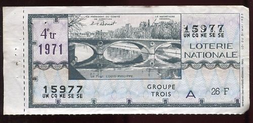 BILLET LOTERIE LE PONT LOUIS PHILIPPE PONT DE PARIS 120682288517