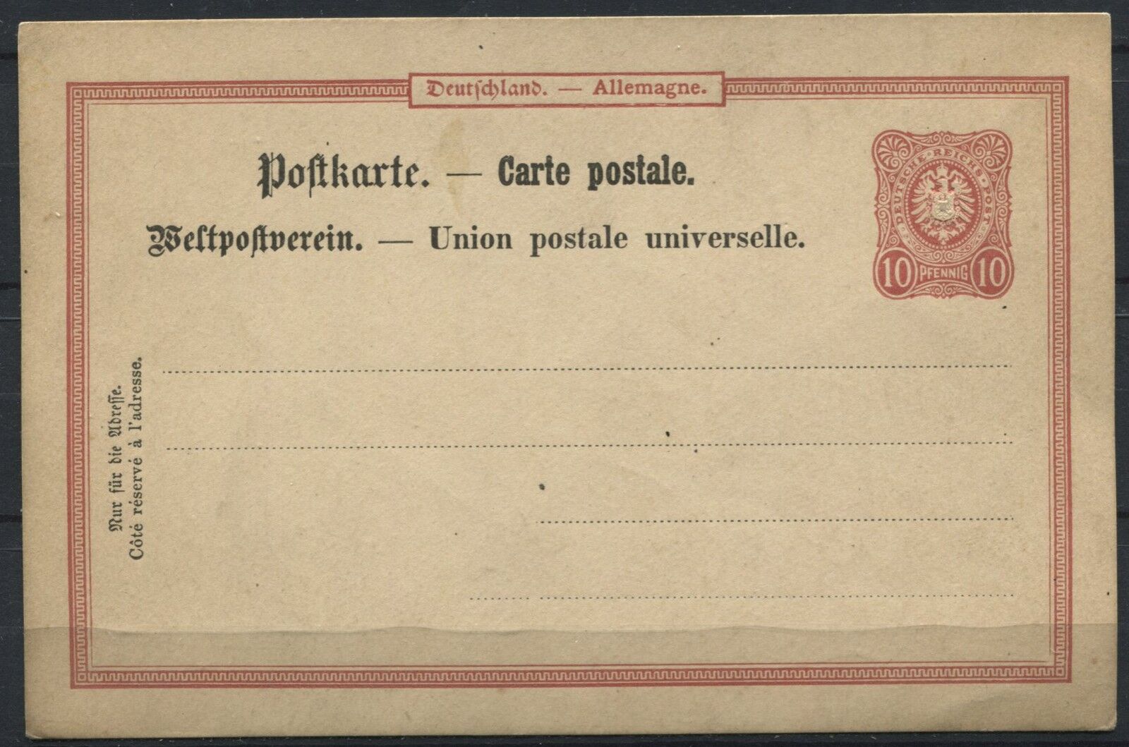 CARTE ENTIER POSTALE DEUTCLAND ALLEMAGNE NEUVE DOS VIERGE A ETUDIER 110852717547