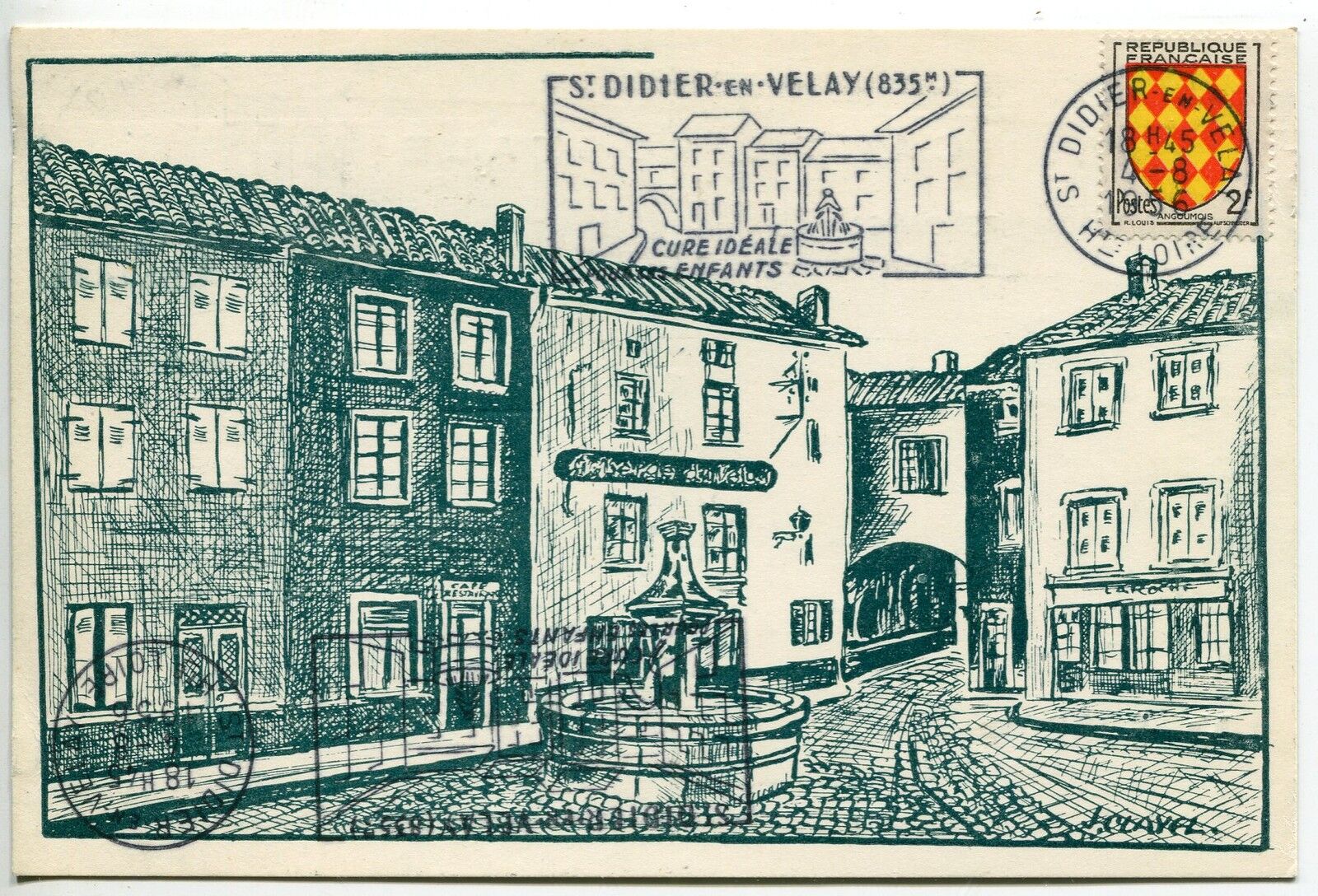 CARTE PHILATELIQUE 1956 ST DIDIER EN VELAY 400736184857