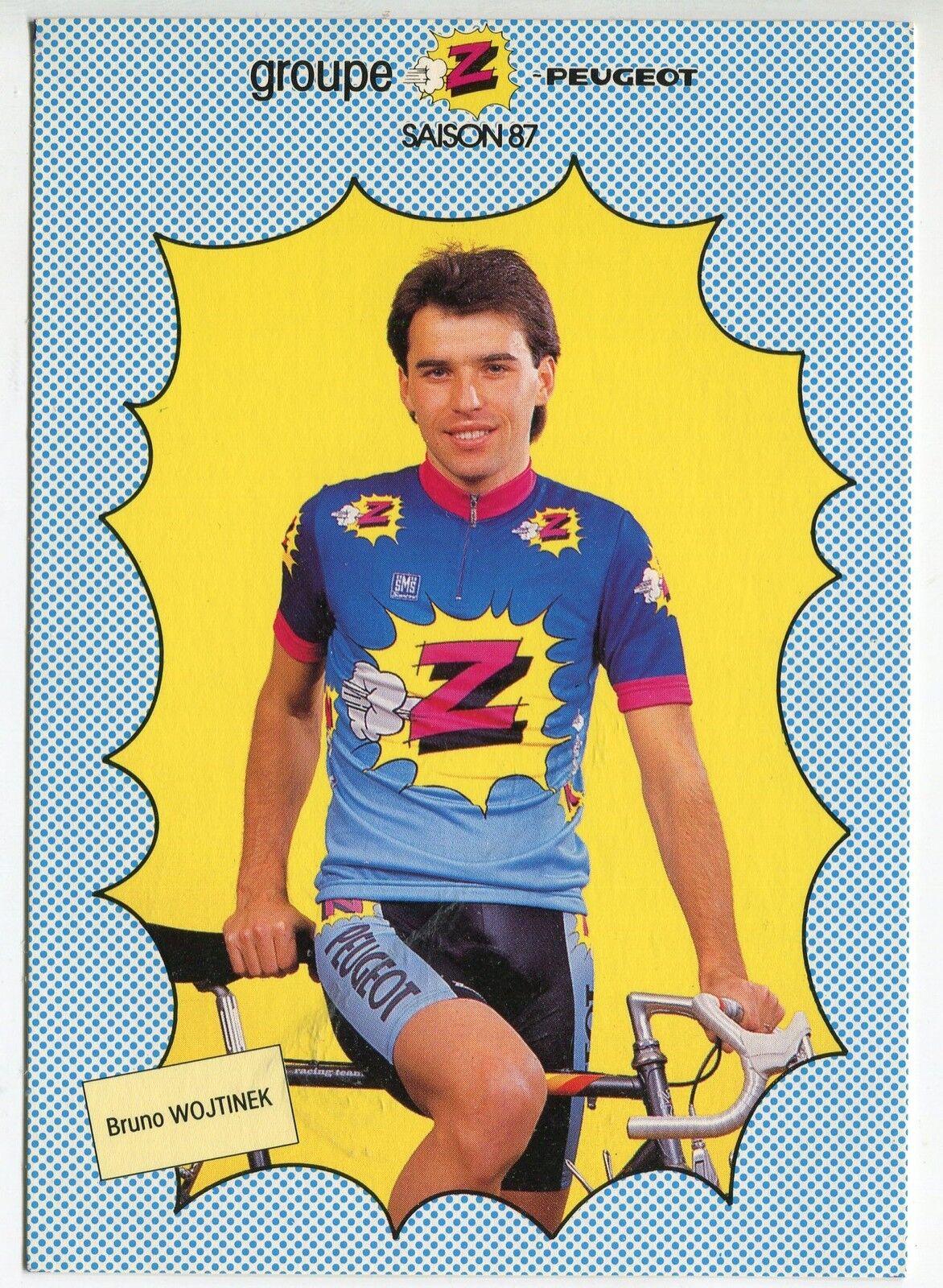 CARTE PHOTO VELO CYCLISTE BRUNO WOJTINEK SAISON 1987 GROUPE PEUGEOT 121547510927