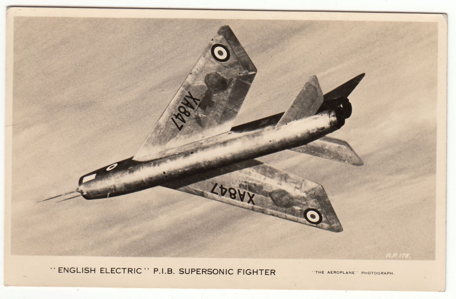 CARTE POSTALE AVIATION ENGLISH ELECTRIC PIB SUPERSONIC FIGHTER 122302613837