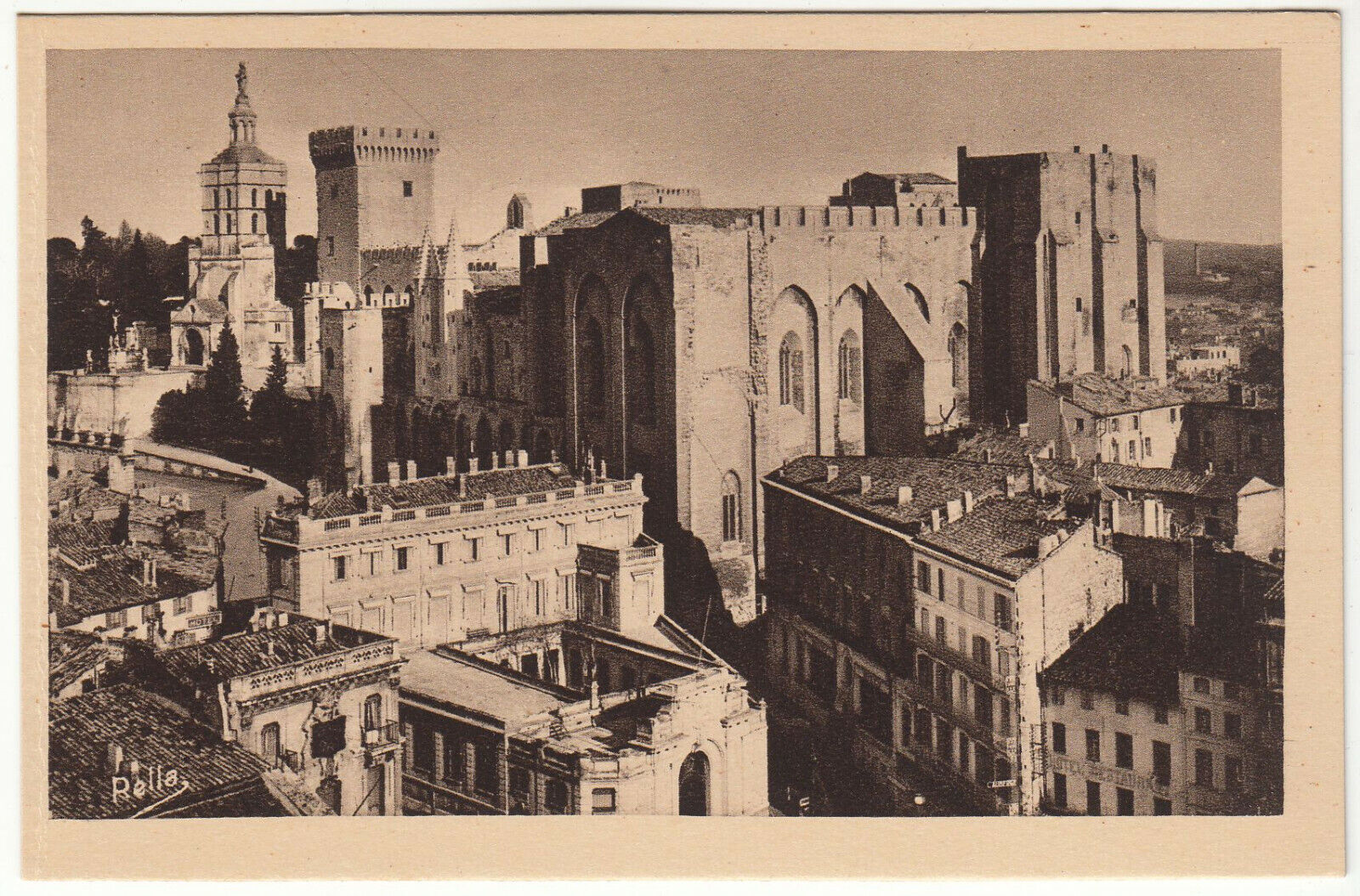 CARTE POSTALE AVIGNON PALAIS DES PAPES ET ND DU DOMS VUE DU BEFFROI 402001743767