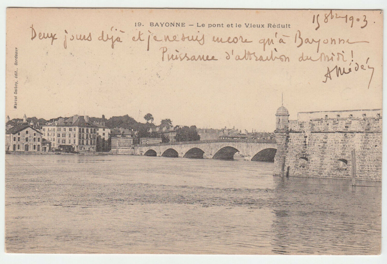 CARTE POSTALE BAYONNE LE PONT ET LE VIEUX REDUIT 402107918247