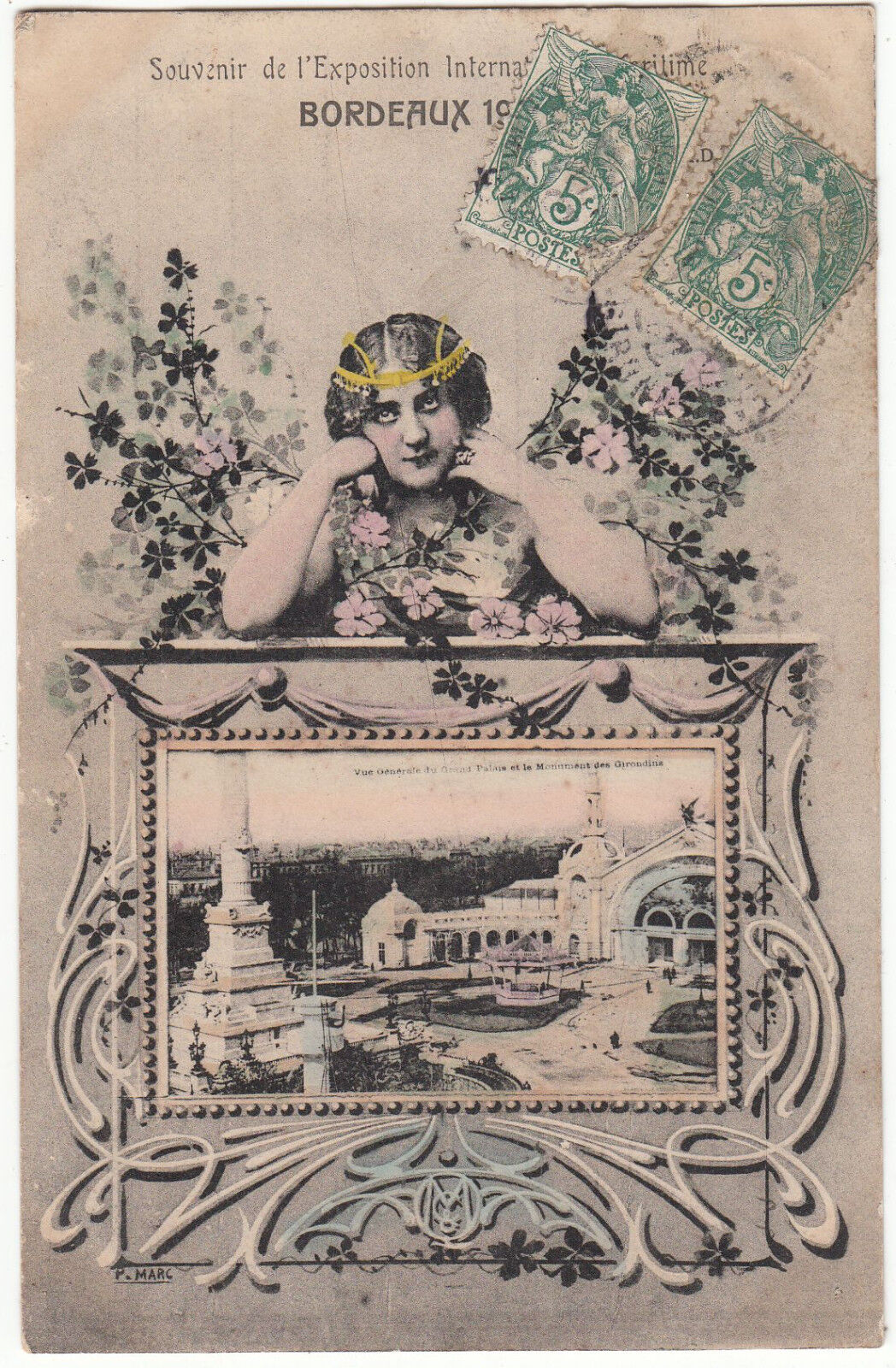 CARTE POSTALE BORDEAUX SOUVENIR EXPOSITION 1907 122216208957