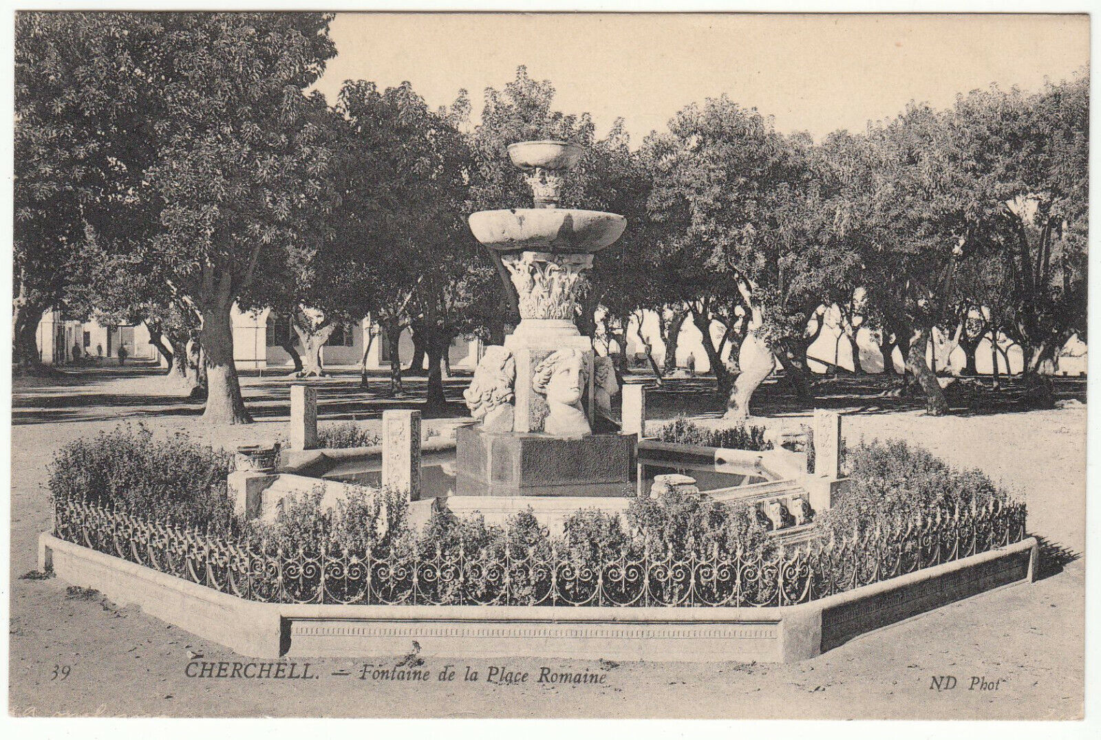 CARTE POSTALE CHERCHELL FONTAINE DE LA PLACE ROMAINE 401943679757