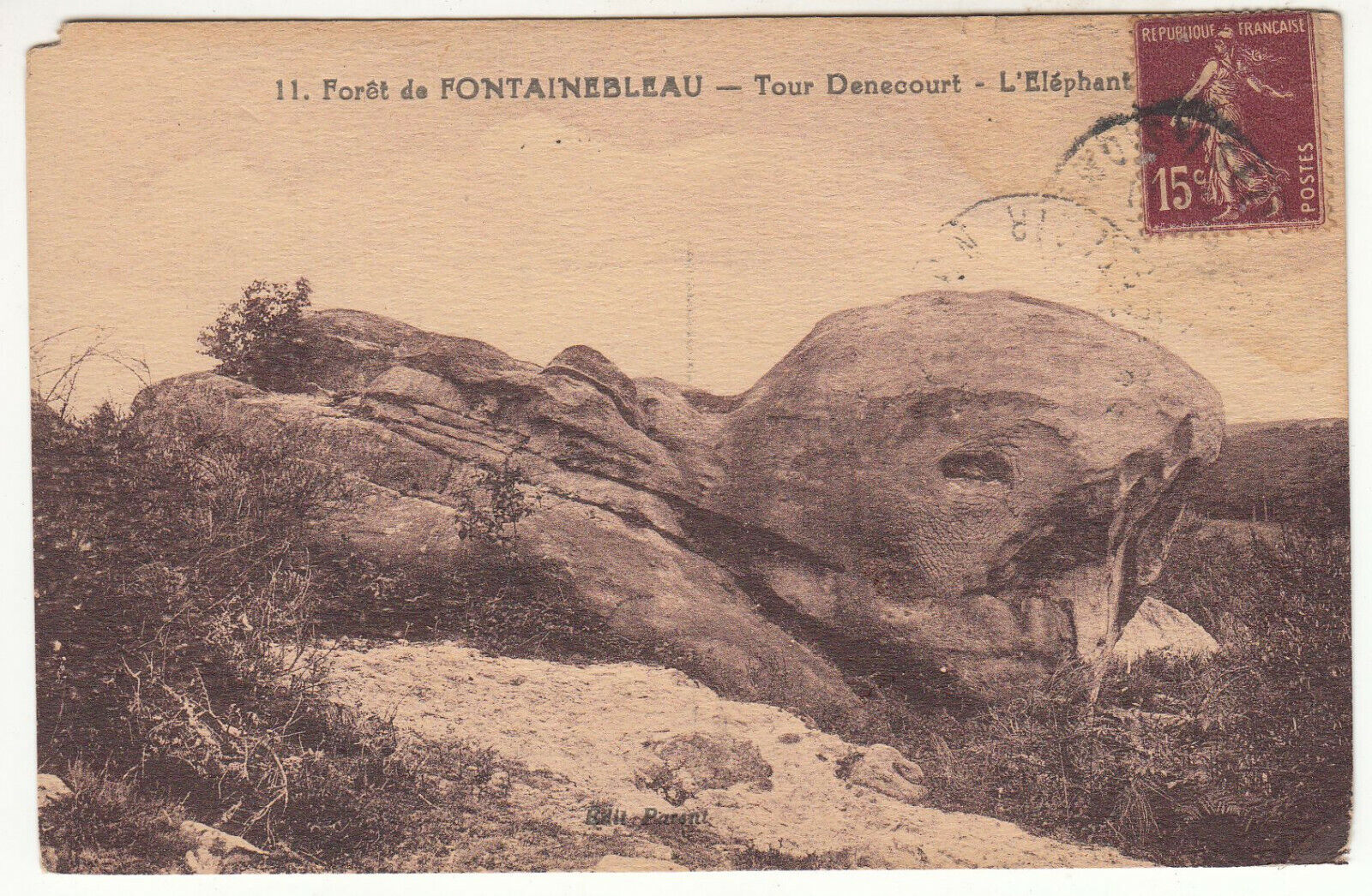 CARTE POSTALE FORET DE FONTAINEBLEAU TOUR DENECOURT L ELEPHANT 123904483127