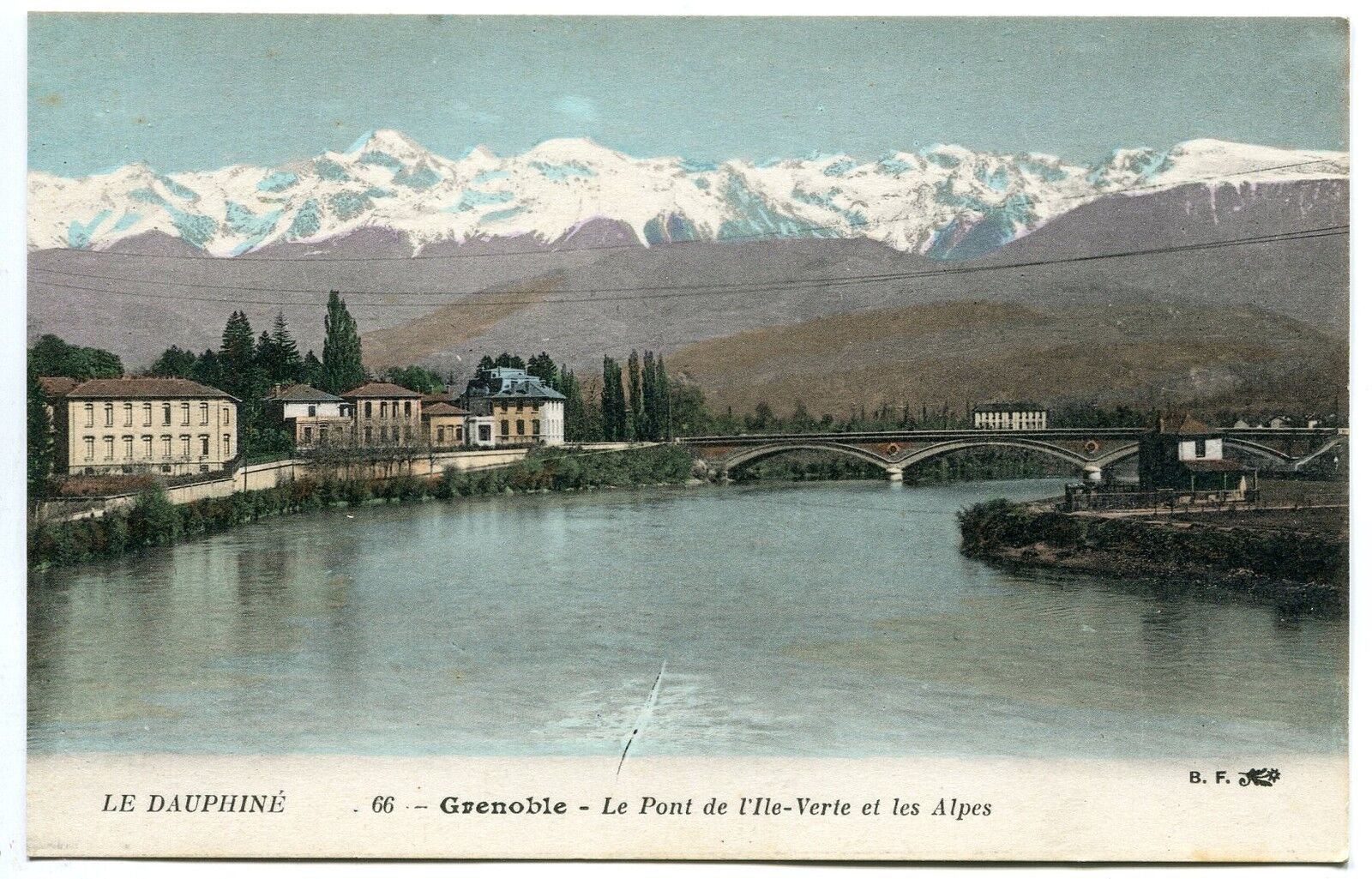 CARTE POSTALE GRENOBLE LE PONT DE L ILE VERTE ET LES ALPES 121235811377