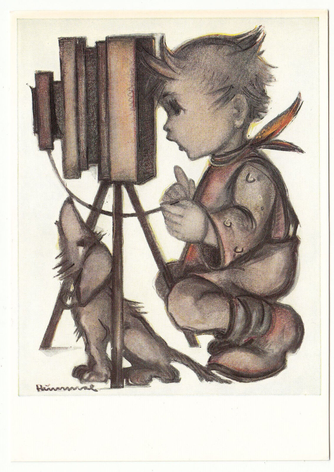 CARTE POSTALE ILLUSTRATEUR HUMMEL N 4767 JEUNE ENFANT PHOTOGRAPHE 122980722637