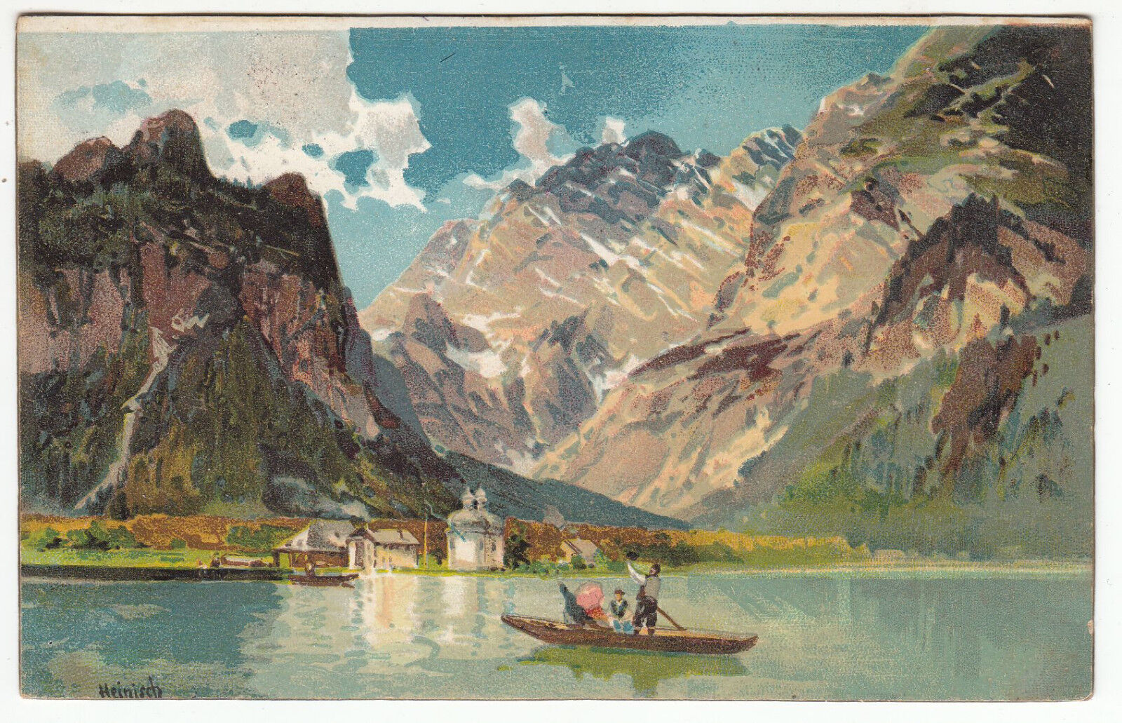 CARTE POSTALE ILLUSTRATEUR PAYSAGE MANTAGNE LAC 401390540267