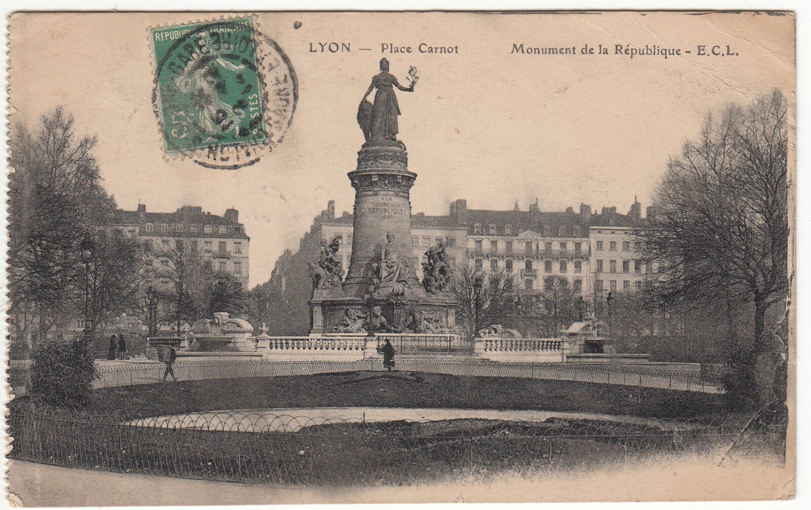 CARTE POSTALE LYON PLACE CARNOT 122212547607