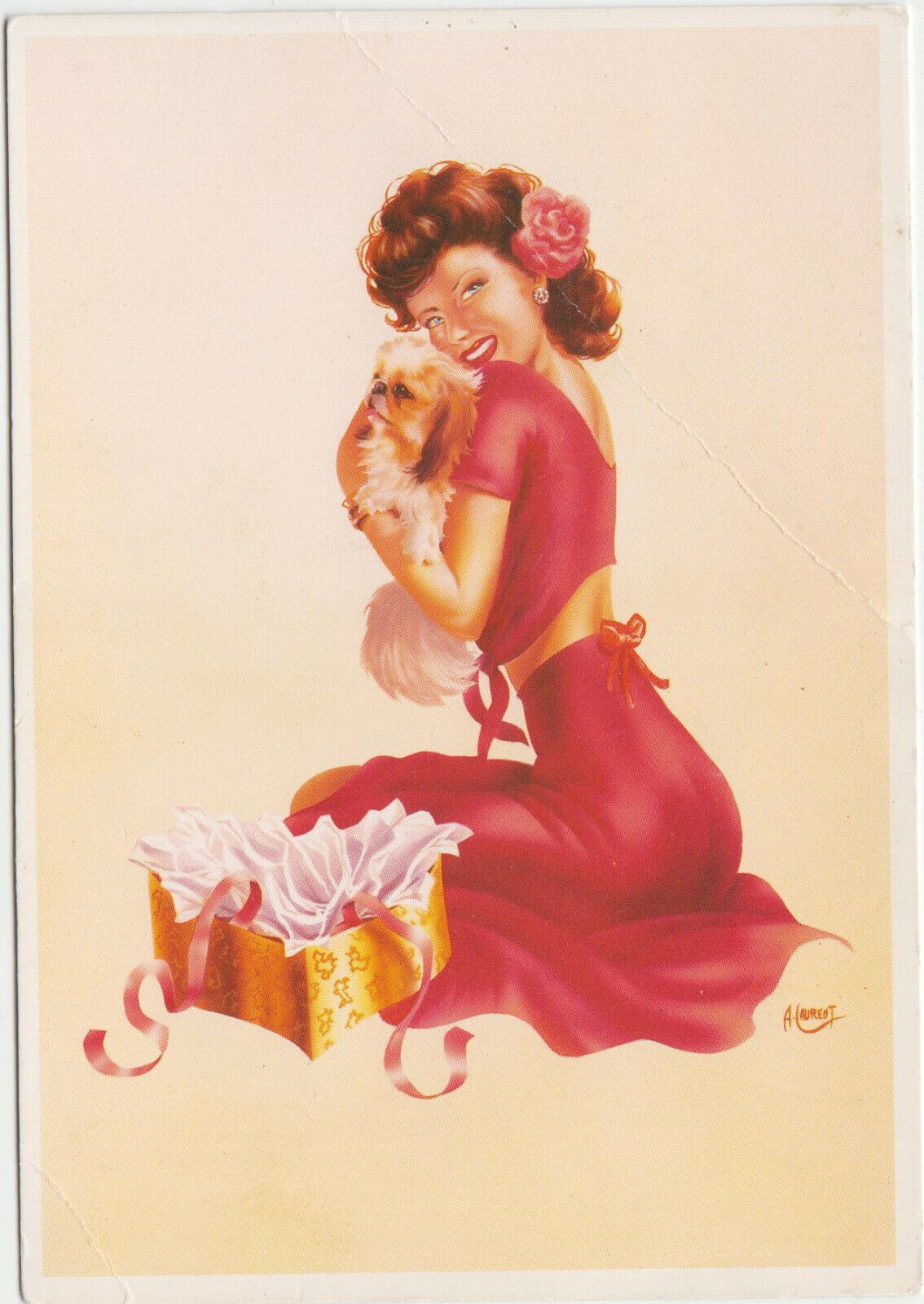 CARTE POSTALE MODERNE PIN UP NEW YORK CARDS MRC SOLLY A LAURENT HUILE CHIEN 401914754437