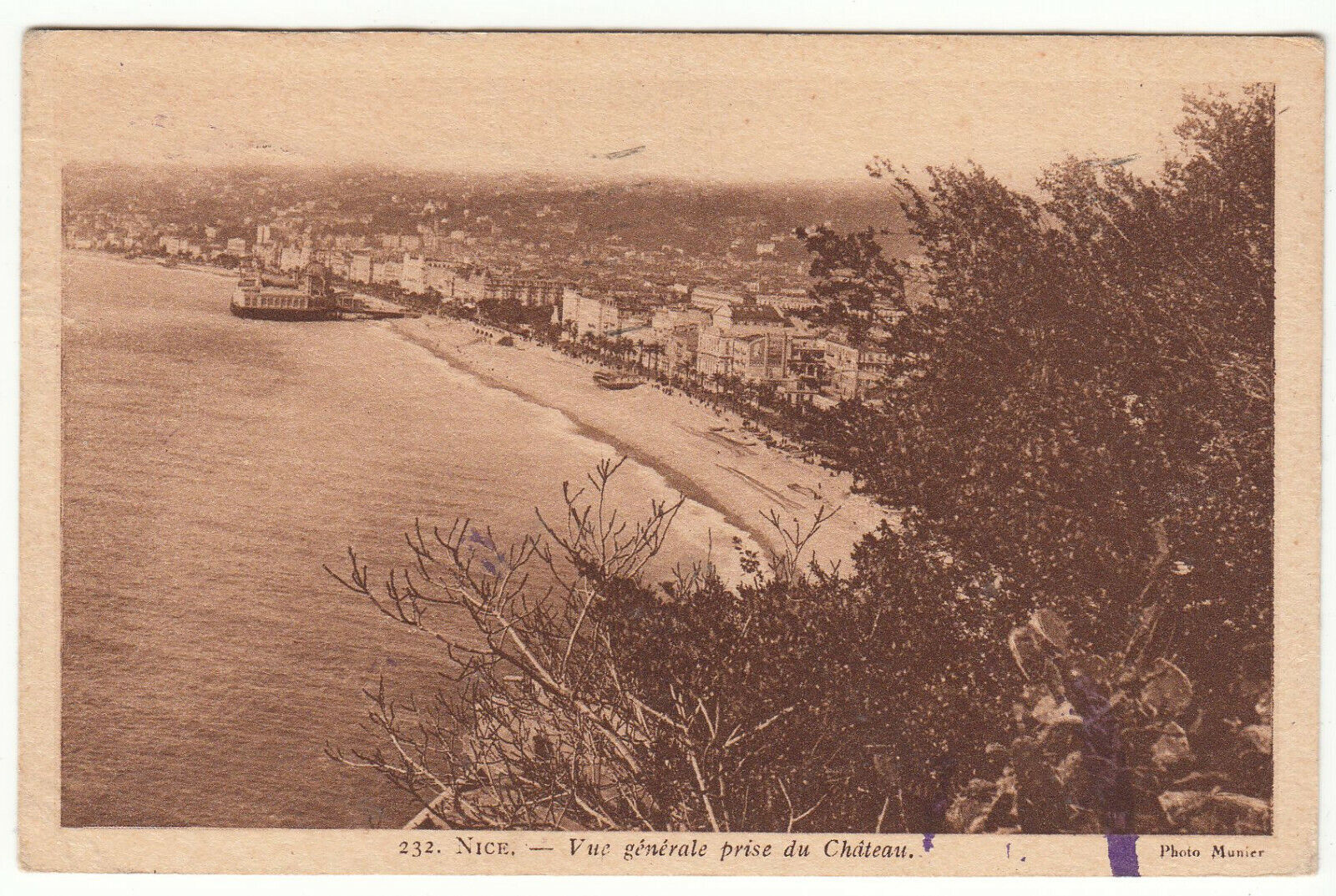 CARTE POSTALE NICE VUE GENERALE PRISE DU CHATEAU 123970651187