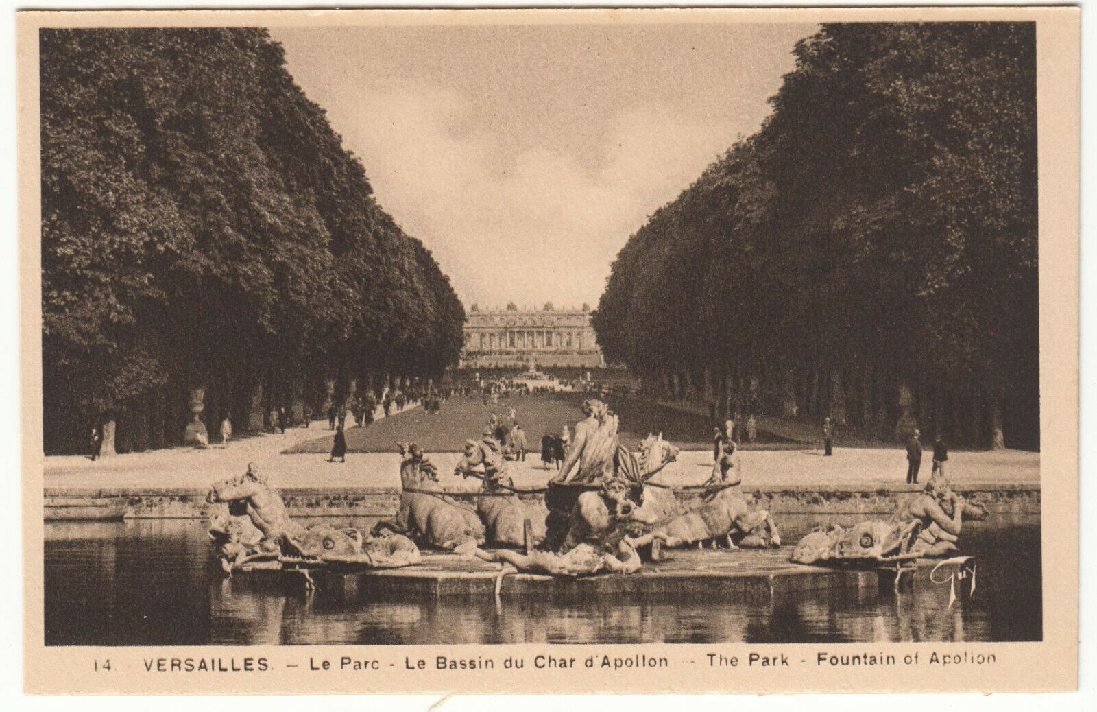 CARTE POSTALE PARC DE VERSAILLES BASSIN DU CHAR D APOLLON 124026722037