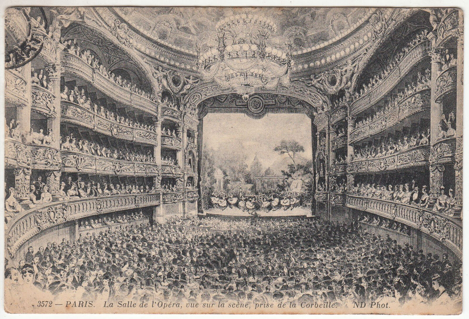 CARTE POSTALE PARIS LA SALLE DE L OPERA VUE SUR LA SCENE PRISE DE LA CORBEILLE 122614591037