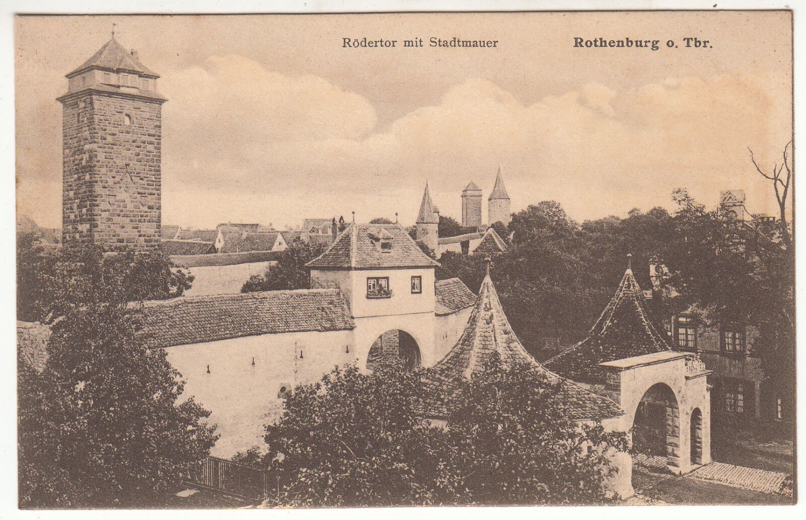 CARTE POSTALE POFTKARTE ALLEMAGNE ROTHENBURG O T RODERTOR MIT STADTMAUER 401623476947