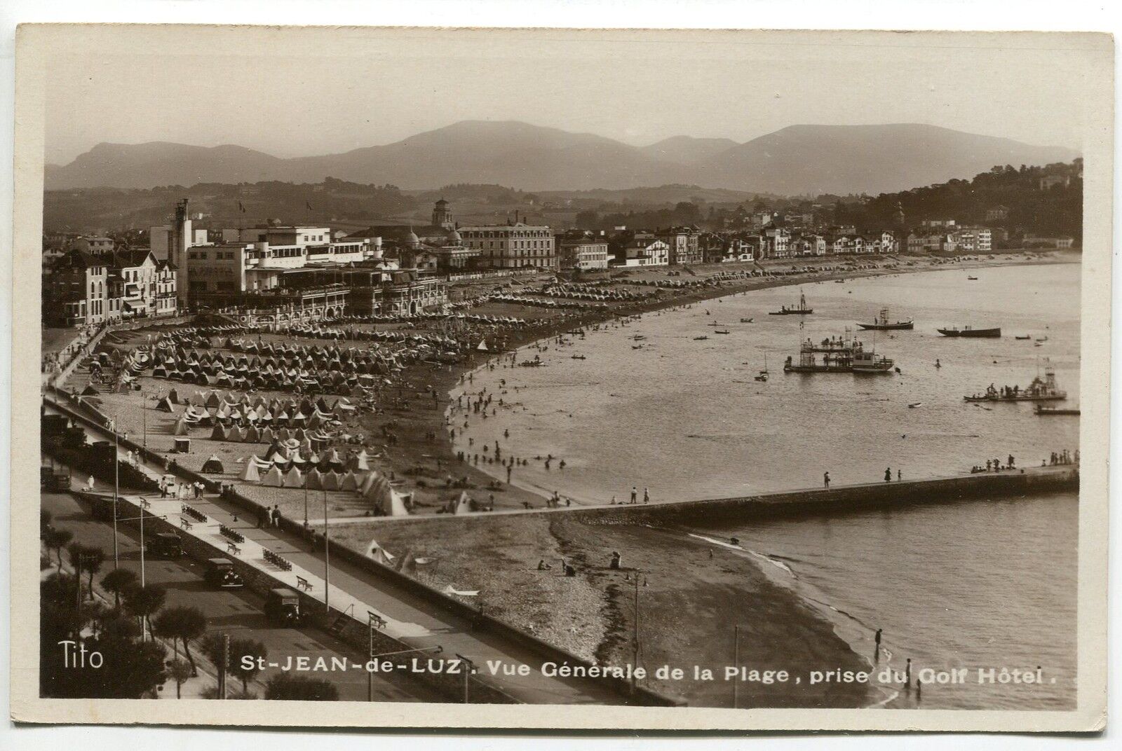 CARTE POSTALE SAINT JEAN DE LUZ VUE GENERALE DE LA PLAGE PRISE DU GOLF HOTEL 400683286677