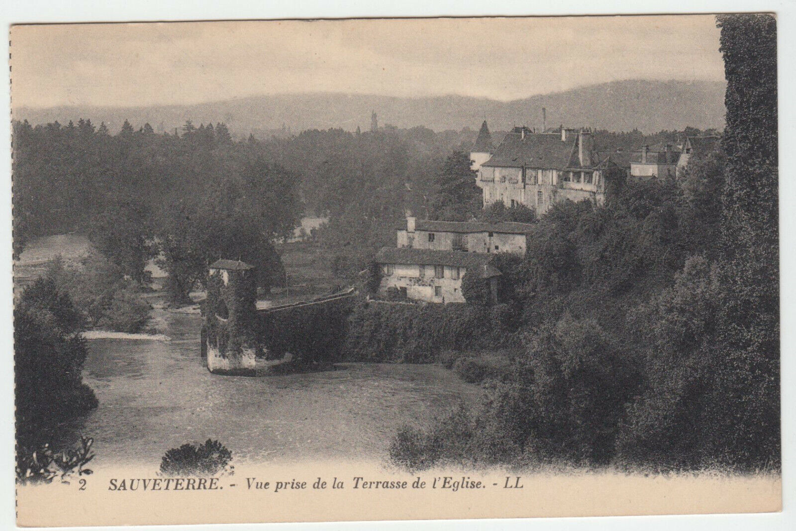 CARTE POSTALE SAUVETERRE VUE PRISE DE LA TERRASSE DE L EGLISE 402167974697