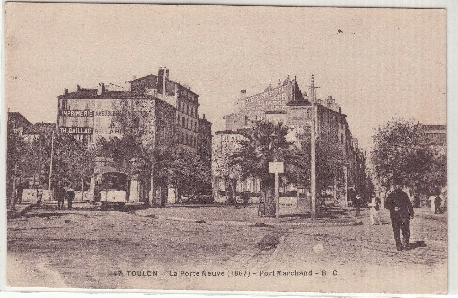 CARTE POSTALE TOULON LA PORE NEUVE PORT MARCHAND 123951554277