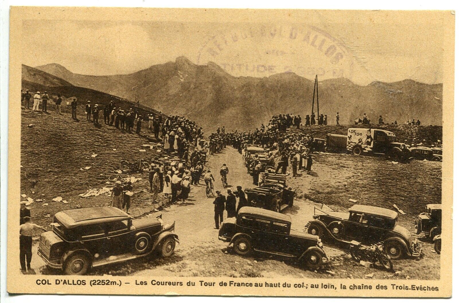 CARTE POSTALE VELO CYCLISTE COL D ALLOS LES COUREURE DU TOUR DE FRANCE 400846164537