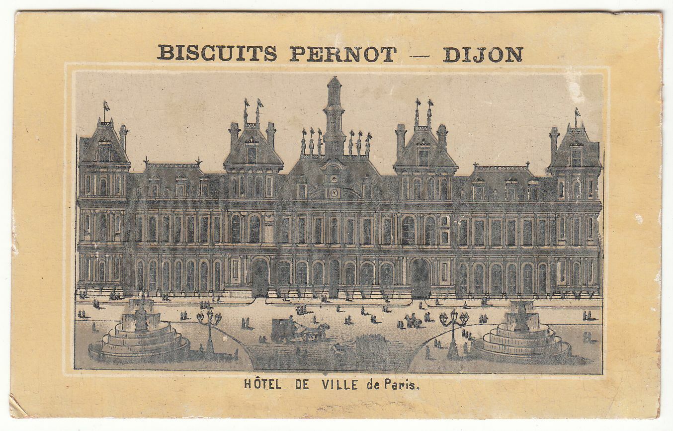 CHROMO BISCUITS PERNOT DIJON DINANT HOTEL DE VILLE DE PARIS 124017842447