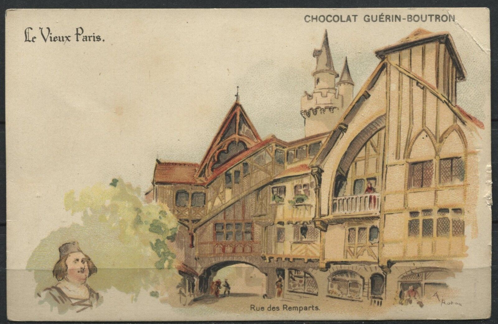 CHROMO CARTE POSTALE CHOCOLAT GUERIN BOUTRON LE VIEUX PARIS 120891775847