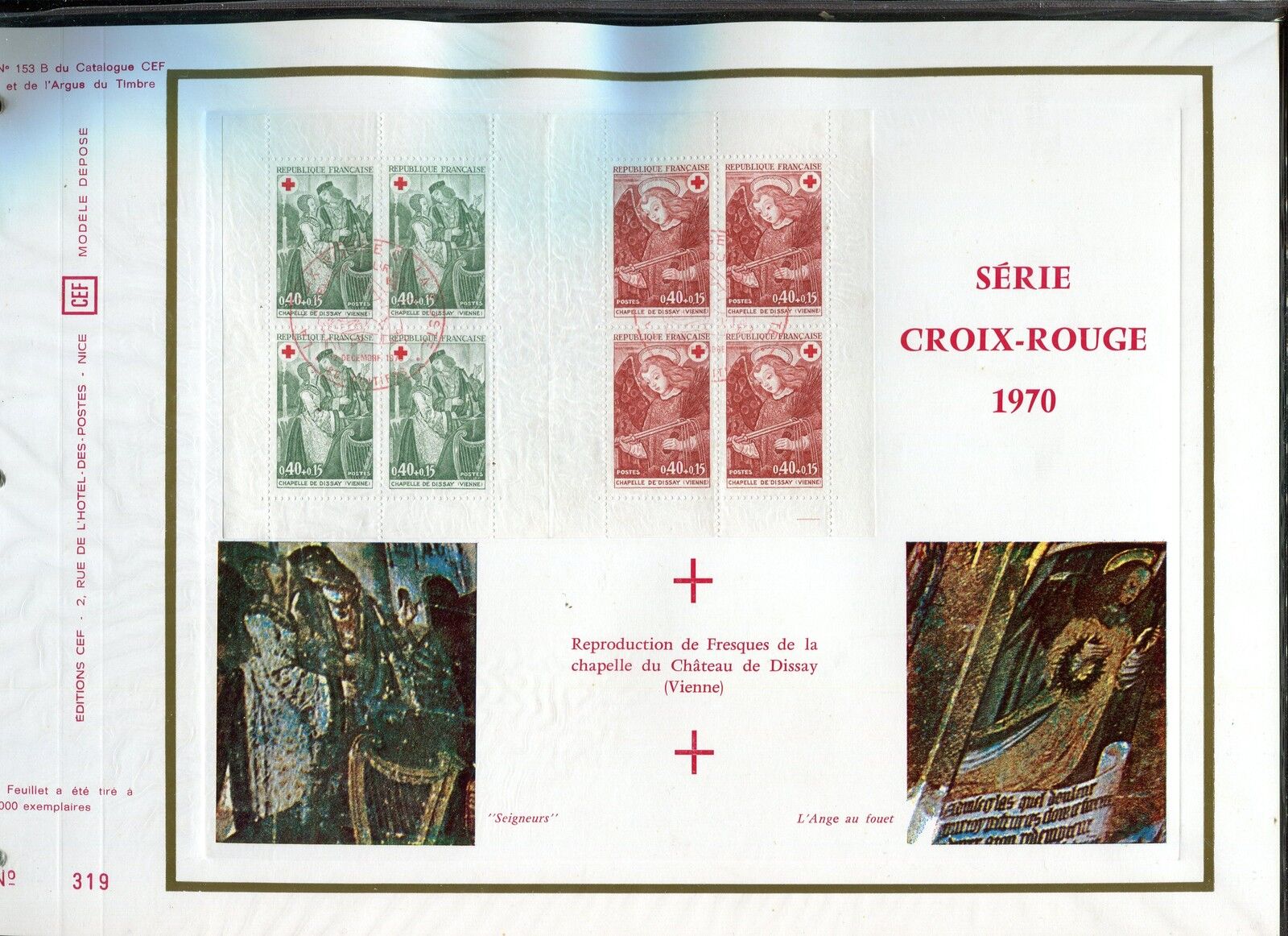 DOCUMENT CEF PREMIER JOUR 1970 TIMBRE N 1661 1662 CARNET CROIX ROUGE 400823463147