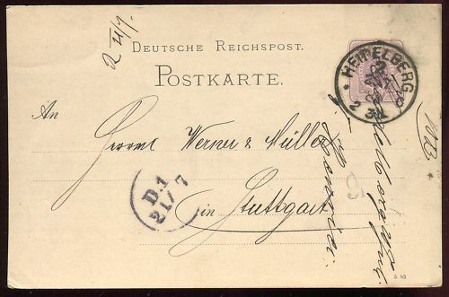 ENTIER POSTALE DEUTSCHE REICHSPOST HEINLBERG 1883 120683545847