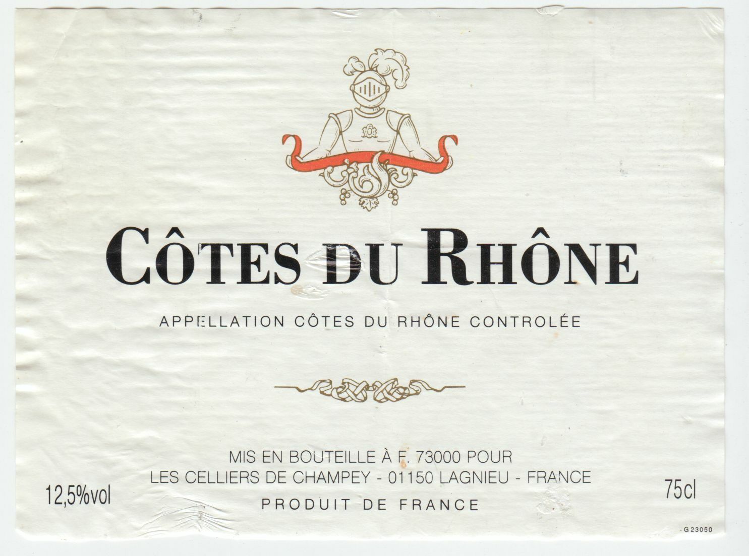 ETIQUETTE DE VIN COTES DU RHONE LES CELLIER DE CHAMPAY 124461944617