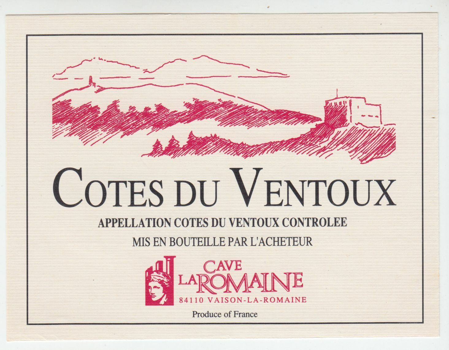 ETIQUETTE DE VIN COTES DU VENTOUX 402581826127