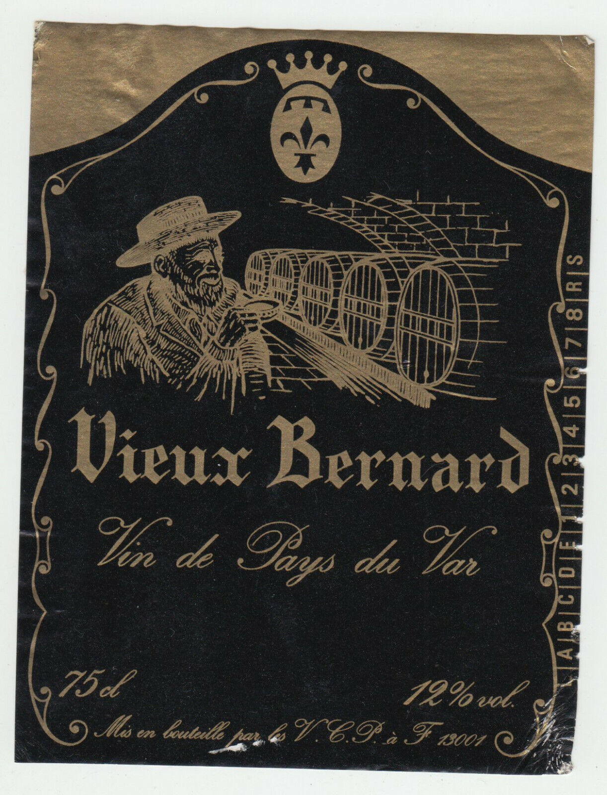 ETIQUETTE DE VIN DE PAYS DU VAR VIEUX BERNARD 124569409477