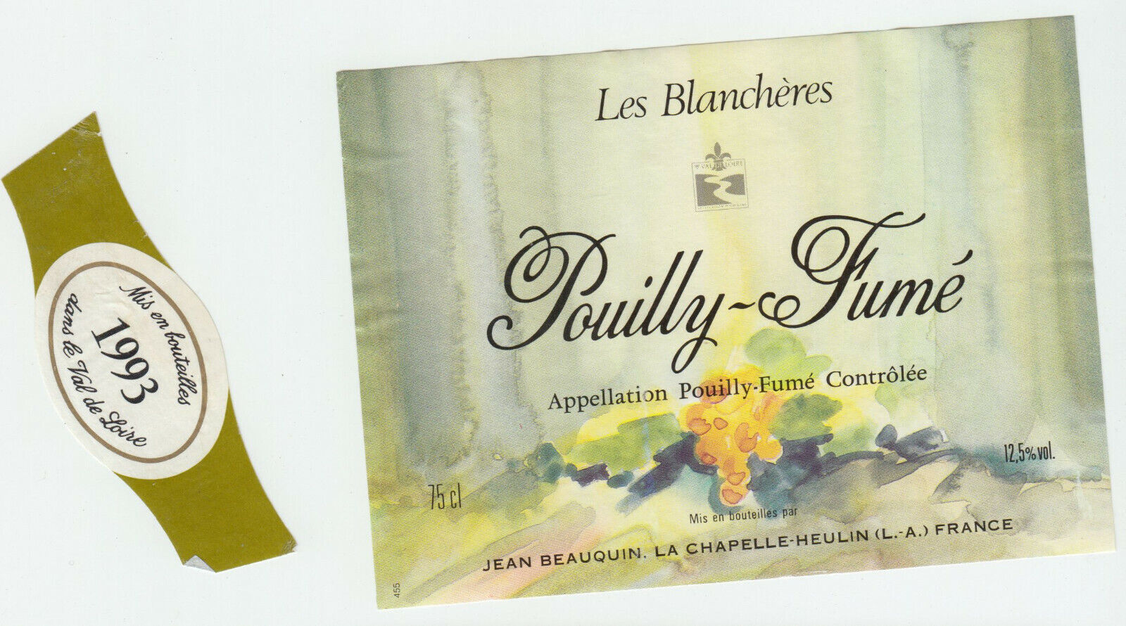 ETIQUETTE DE VIN POUILLY FUME 1993 LES BLANCHERES 402631697847