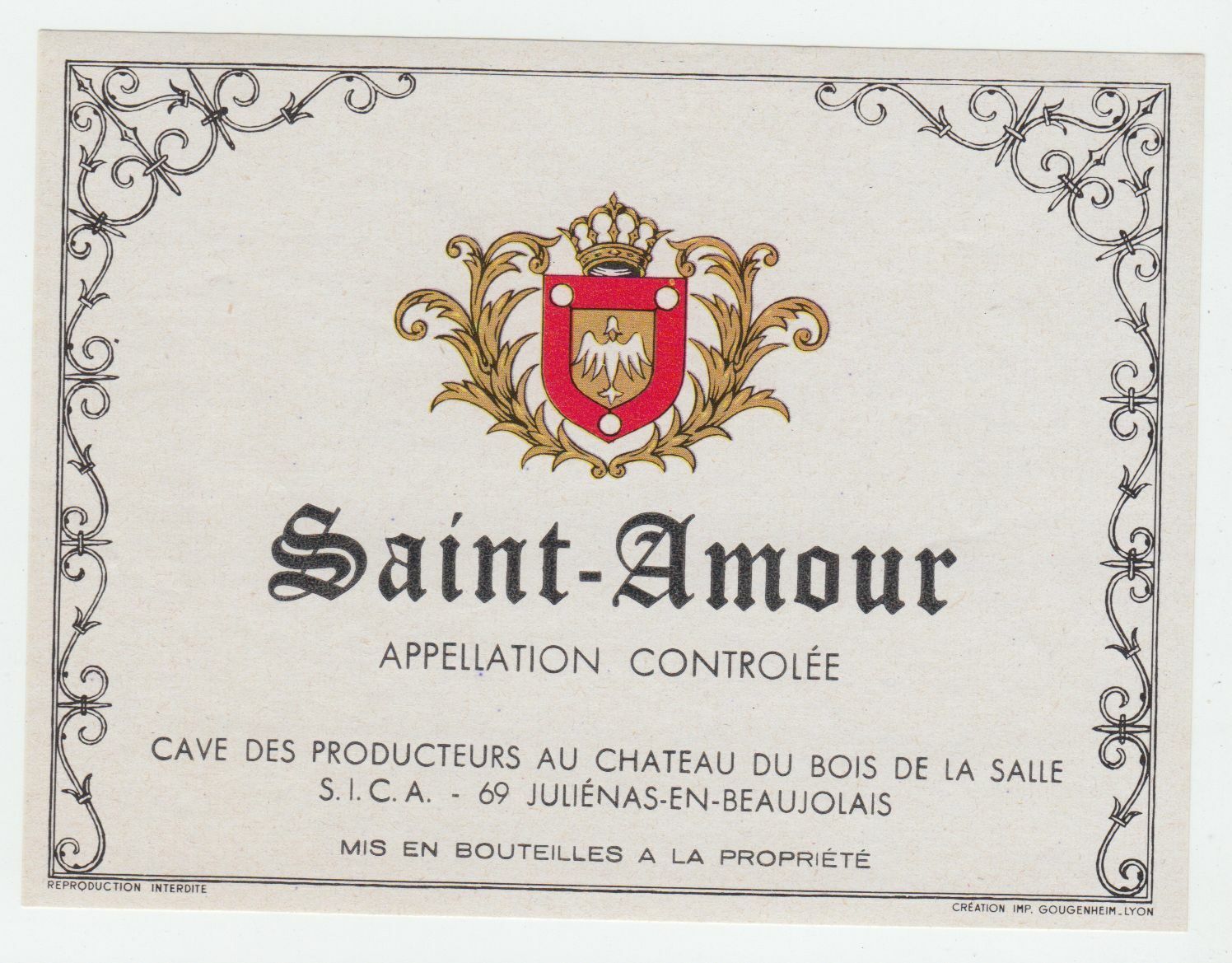 ETIQUETTE DE VIN SAINT AMOUR 124555697027