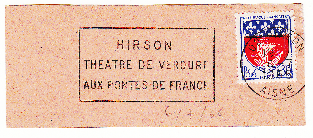 FLAMME HIRSON 1966 THEATRE DE VERDURE AUX PORTES DE FRANCE 402061274237