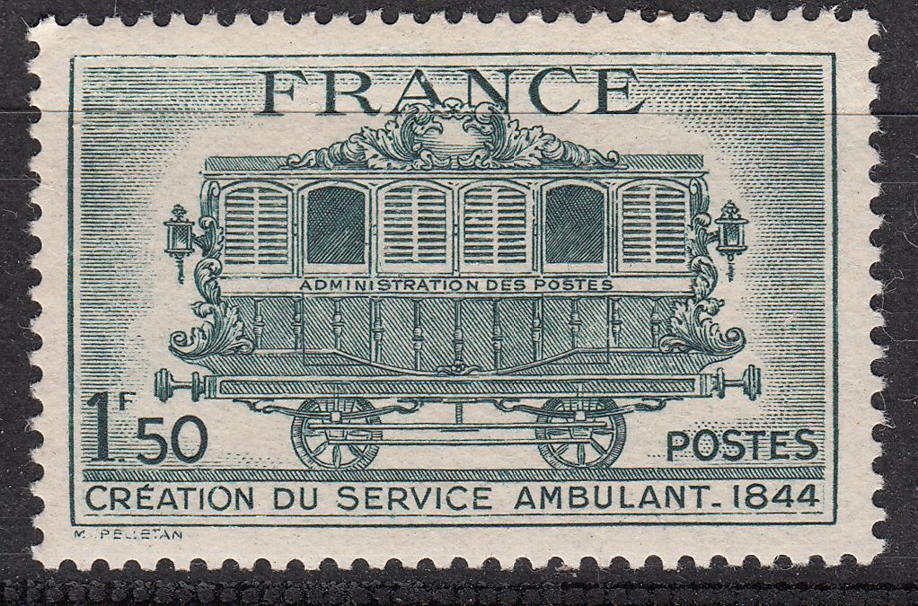 FRANCE TIMBRE N 609 TRAIN SERVICE POSTALE AMBULANT 401271441027