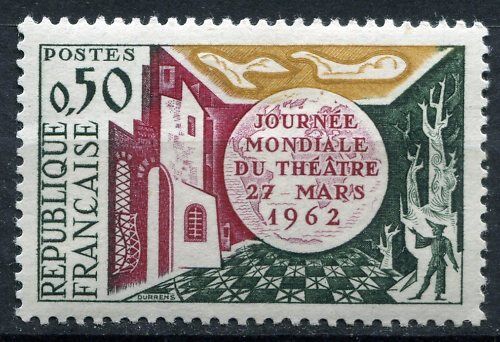 FRANCE TIMBRE NEUF N 1334 JOURNEE MONDIAL THEATRE 120658717657