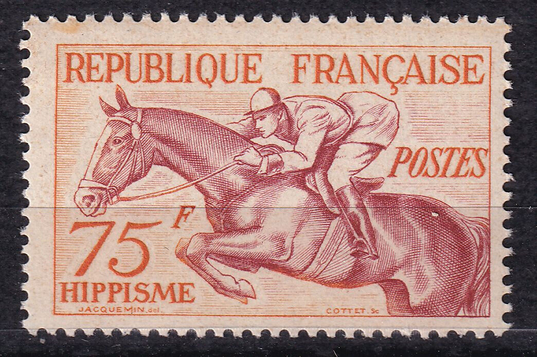 FRANCE TIMBRE NEUF N 965 HIPPISME JEUX OLYMPIQUE D HELSINKI 1952 CHEVAL 404179298547